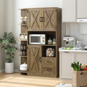 Straun Kitchen Pantry With Farm Doors